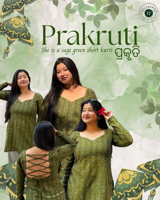 Prakruti-Sage green short kurti